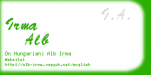 irma alb business card